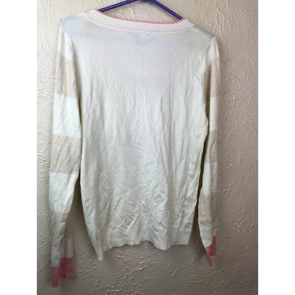 NWT Joe Boxer Women's Size XL Long Sleeve Nylon/Rayon Beige Sweater Wide Striped - Picture 5 of 5